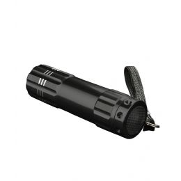 360 Wholesale Aluminum 9 Led Flashlight Key ChaiN- Black