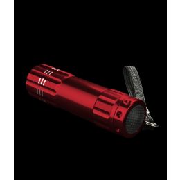 360 Wholesale Aluminum 9 Led Flashlight Key ChaiN-Red