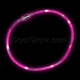 144 Wholesale Led Light Chaser Necklace - Pink