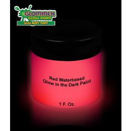72 Pieces Glominex Glow Body Paint 1oz Jar - Red - LED Party Supplies