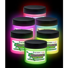 2 Wholesale Glominex Glow Paint 8 Oz Jars - Assorted