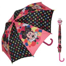 15 Wholesale Minnie Mouse Umbrella With Easy Grip Handle And Velcro Strap Closure