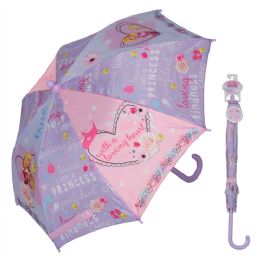 12 Wholesale Princess Umbrella With Easy Grip Handle And Velcro Strap Closure
