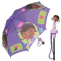24 Wholesale Disney Doc Mcstuffins Molded Handle Umbrella For Children