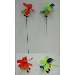 60 Pieces Yard Stake [birds With Pinwheel] - Wind Spinners