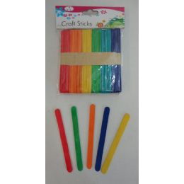 48 Pieces 100pc Colored Craft Sticks - Craft Wood Sticks and Dowels