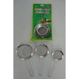 48 Wholesale 3 Piece Stainless Steel Strainer Set