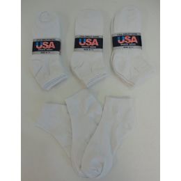 60 Bulk Womens Basic White Ankle Socks Size 9-11