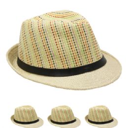 36 Wholesale Stylish Fedora Hat With Black Band Buckle