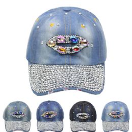 24 Wholesale Cap With Lips Print