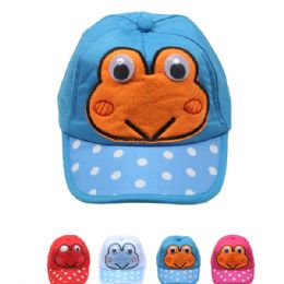 72 Wholesale Frog Kid Summer Hat, Assorted Colors
