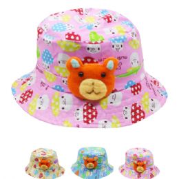 72 Wholesale Kids Teddy Bear Summer Hat