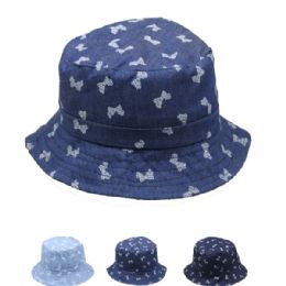 72 Wholesale Kids Bow Tie Summer Hat
