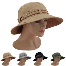24 Bulk Men Outdoor Uv Protection Wide Brim Boonie Hat