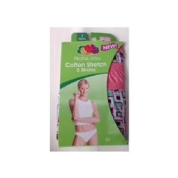 72 Wholesale 3-Pack Fruit Of The Loom Ladies Small Sized Panties (assorted Colors / Size 5-9)