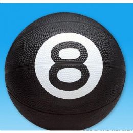 36 Wholesale 8-Ball Design Full Sized Rubber Basketball