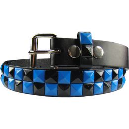 36 Pieces Kids Studded Belts In Blue And Black - Kid Belts