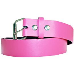 36 Pieces Mixed Size Pink Plain Belt - Womens Belts