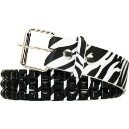 60 Pieces Studded Belt Zebra - Womens Belts