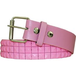 60 Pieces Light Pink Studded Belt - Womens Belts