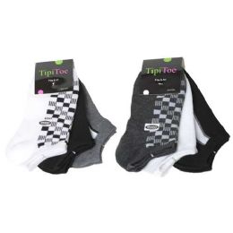 60 Pairs Womens No Show Black And White No Show Ankle Socks Size 9-11 - Womens Ankle Sock