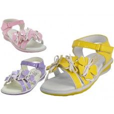 24 Pairs Toddlers 3 Flower Top Sandals. - Toddler Footwear