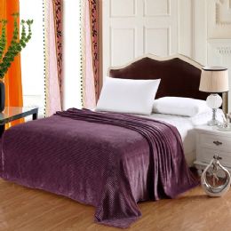12 Pieces 100% Polyester Blankets Purple Color - Blankets & Bedding