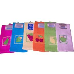 144 Wholesale 15x25 Solid Embroidery Kitchen ToweL- Assts
