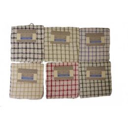 144 Wholesale 2 Pk 12x12 Terry Y.dyed Dc Mono Check Assts