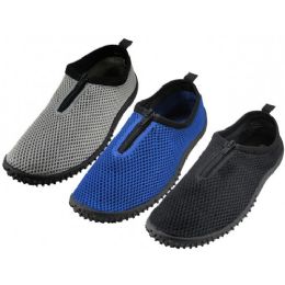 36 Pairs Men's Wave Elastic Mesh Upper With Zipper Water Shoes - Men's Aqua Socks