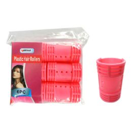 96 Units of 6 Piece Plastic Hair Roller - Hair Rollers