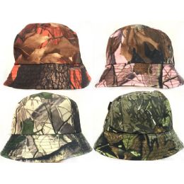 24 Wholesale Camouflage Bucket Hats Assorted