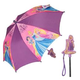 12 Wholesale Disney Princess Girl's Purple Princess Handle Umbrella