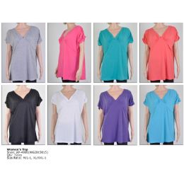 72 Wholesale Womens Fashion Solid Color Tops Assorted Sizes