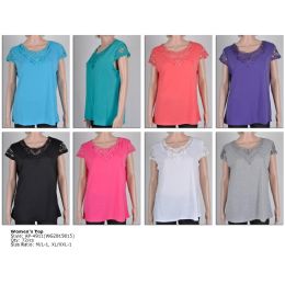 72 Wholesale Womens Fashion Solid Color Tops Assorted Sizes
