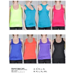 72 Wholesale Womens Fashion Sports Tank Assorted Colors And Sizes S-xl
