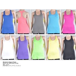 72 Pieces Womens Fashion Sports Tank Assorted Colors And Sizes - Womens Active Wear