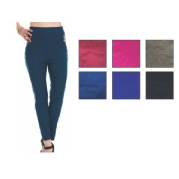 48 Wholesale Womens Fashion Leggings With Zipper Assorted Colors And Size