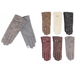 72 Pairs Womens Fashion Fur Lined Cotton Gloves Assorted Color - Knitted Stretch Gloves