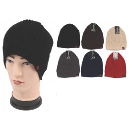 72 Pieces Mens Fashion Heavy Knitted Winter Hat - Fashion Winter Hats