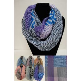12 Wholesale ExtrA-Wide Light Weight Infinity Scarf [mixed Chevron]