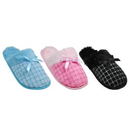 36 Wholesale Ladies House Slipper Assorted Colors