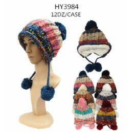 36 Pieces Women Winter Pom Pom Beanie Hat With Warm Fleece Lined Thick Slouchy Snow Knit Skull Ski Cap - Fashion Winter Hats