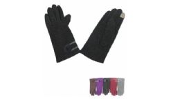 72 Wholesale Ladies Touch Screen Winter Gloves Assorted Color
