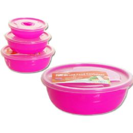 72 Wholesale 3 Piece Round Food Container