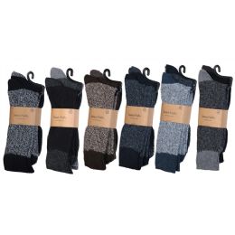 60 Wholesale Men's Heavy Boot Socks In Size 10-13 And Assorted Colors