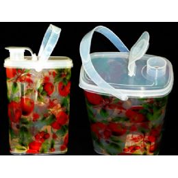 48 Pieces Water Jar W/clear Fruit Design - Plastic Drinkware