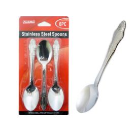 96 Wholesale 6pc Big Stainless Steel Spoon
