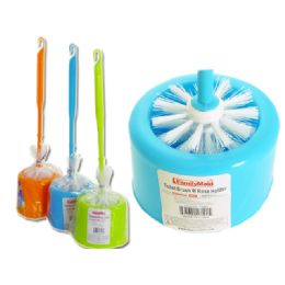 48 Pieces Toilet Brush With Rose Holder - Toilet Brush