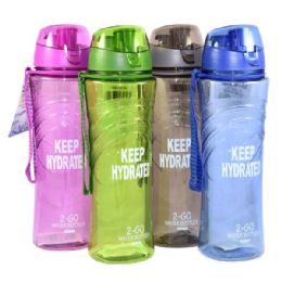 24 Pieces Water Bottle With Filter 22oz W/ Top Asst Colors - Drinking Water Bottle